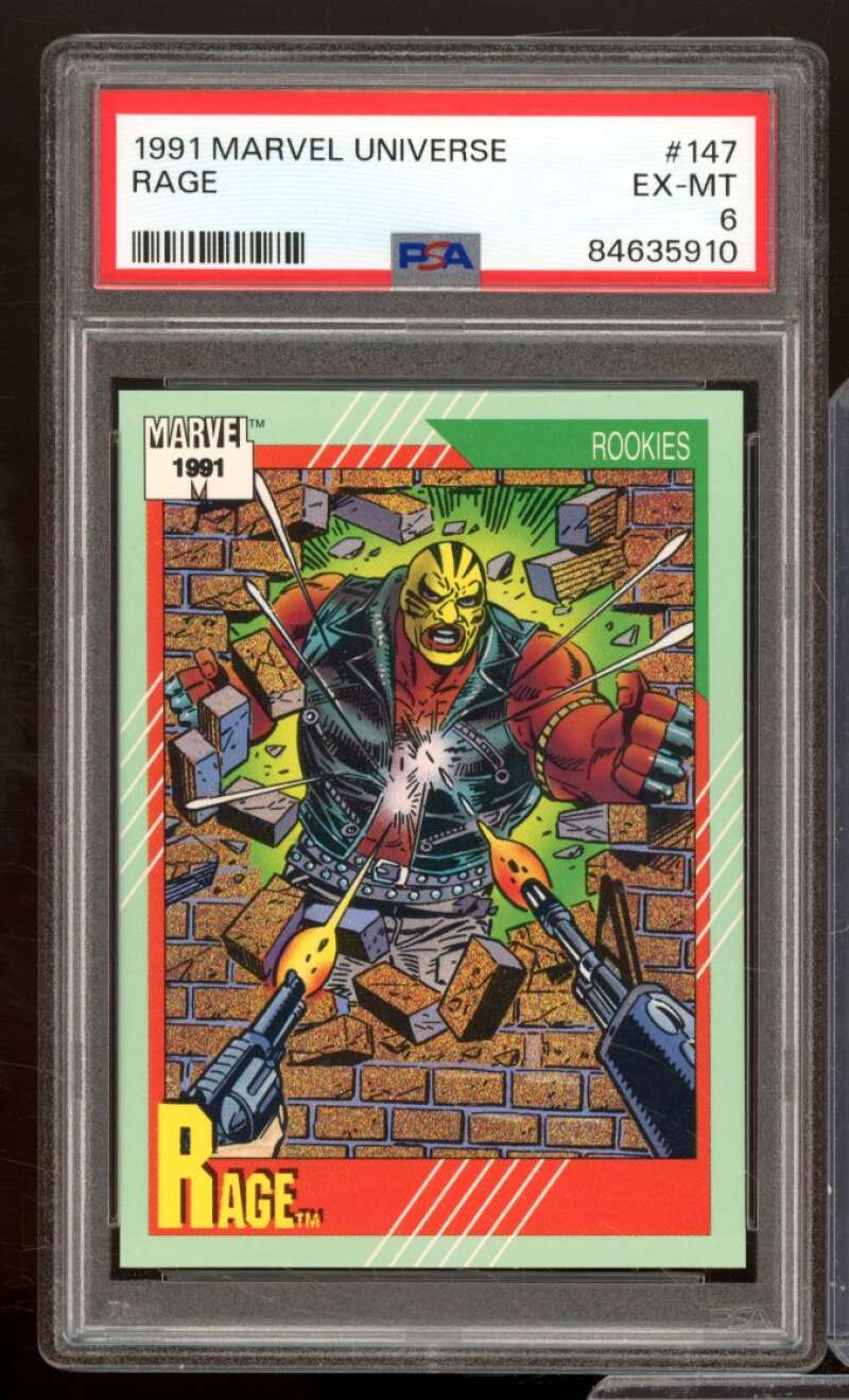 Rage Card 1991 Marvel Universe #147 PSA 6 Image 1