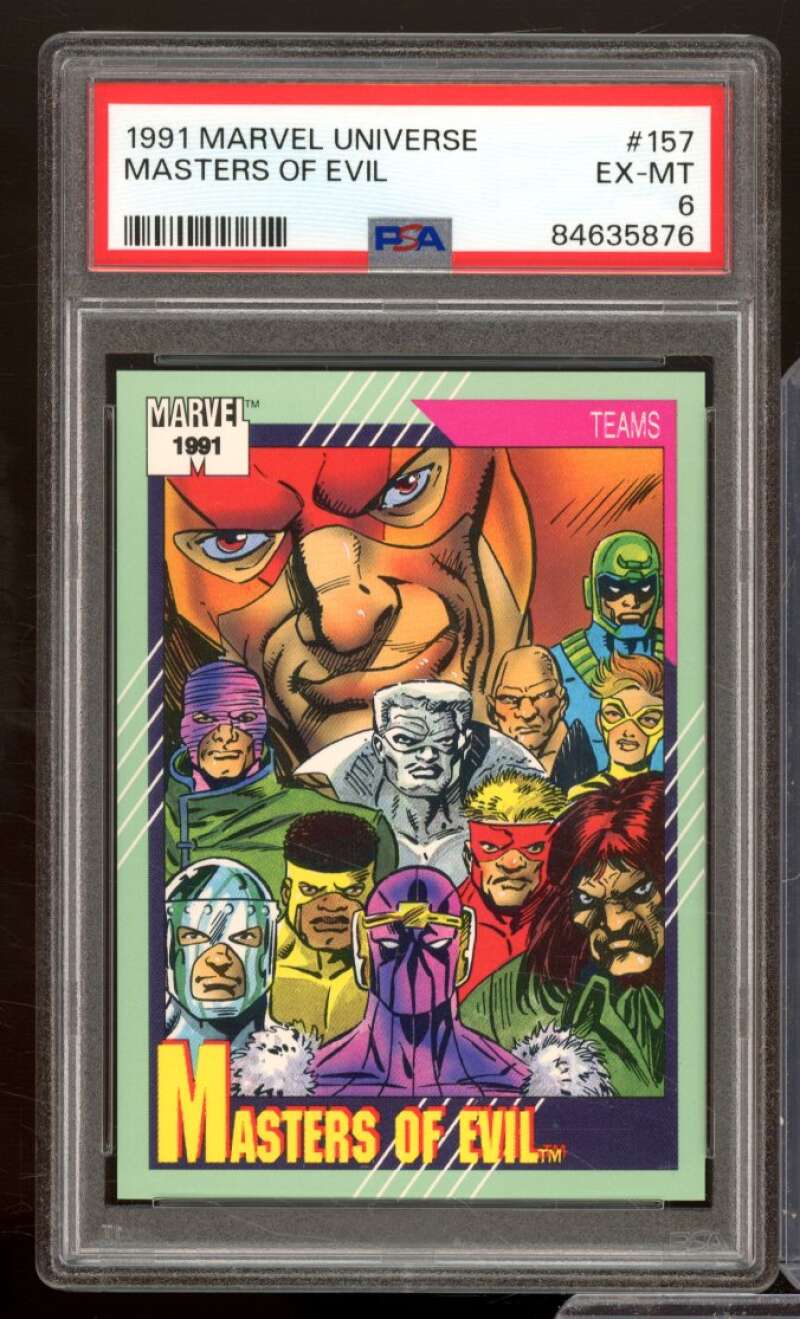 Masters Of Evil Card 1991 Marvel Universe #157 PSA 6 Image 1