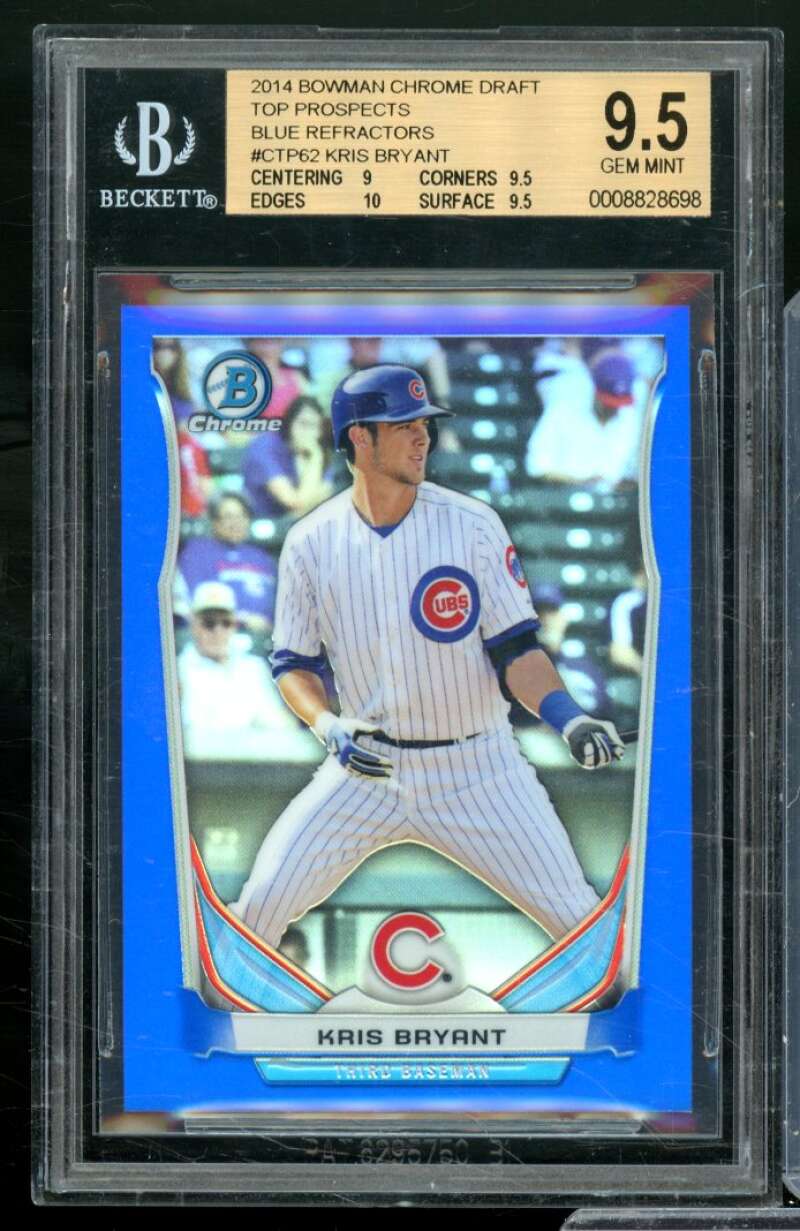 Kris Bryant Rookie Card 2014 Bowman Chrome Draft Blue Refractors #ctp62 BGS 9.5 Image 1