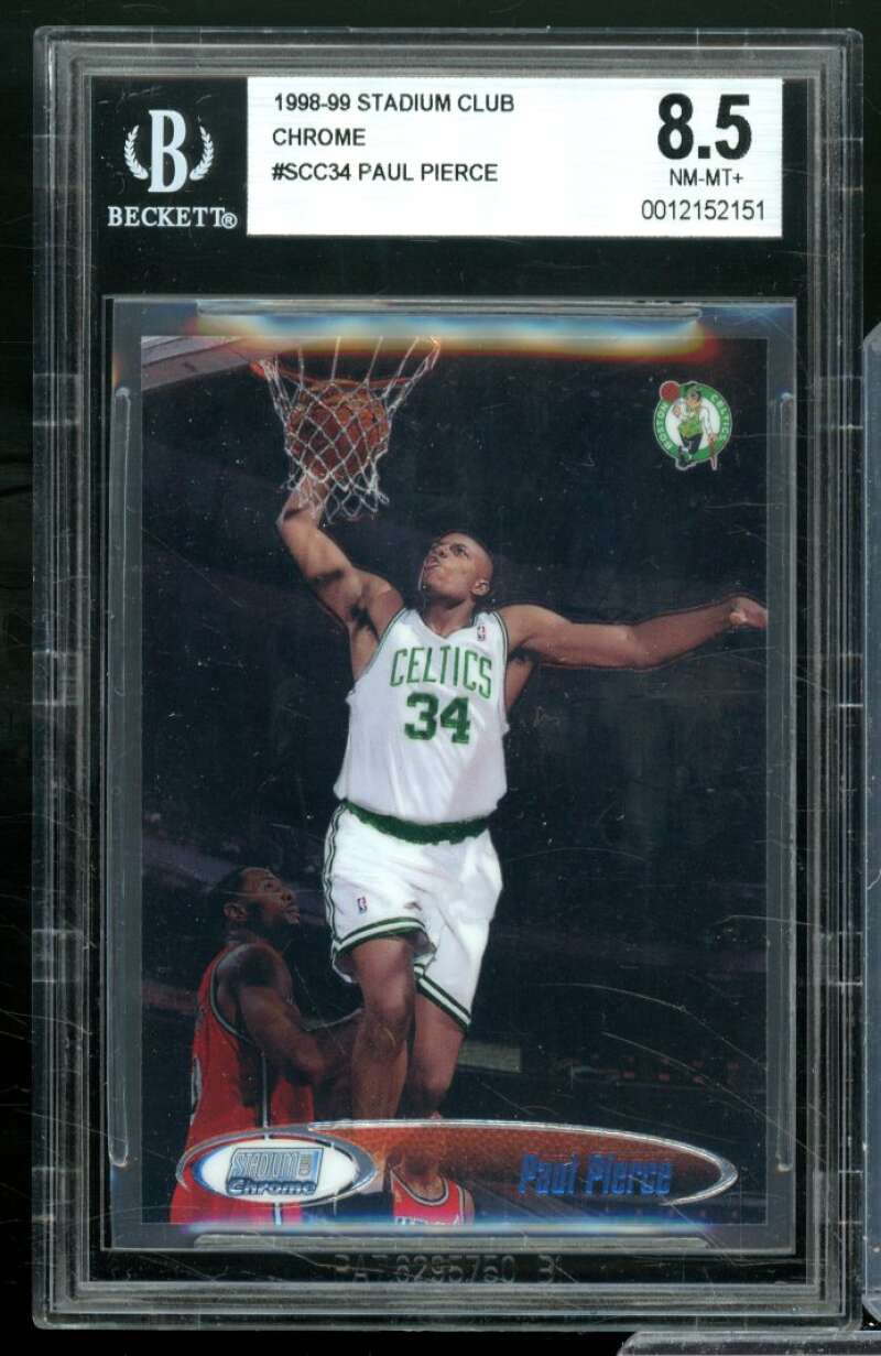 Paul Pierce Card 1998-99 Stadium Club Chrome #SCC34 BGS 8.5 Image 1