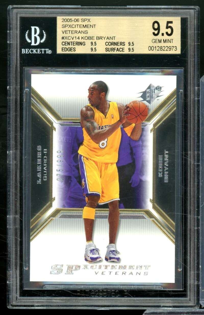 Kobe Bryant Card 2005-06 SPx Spxcitement Veterans #XCV14 BGS 9.5 Image 1