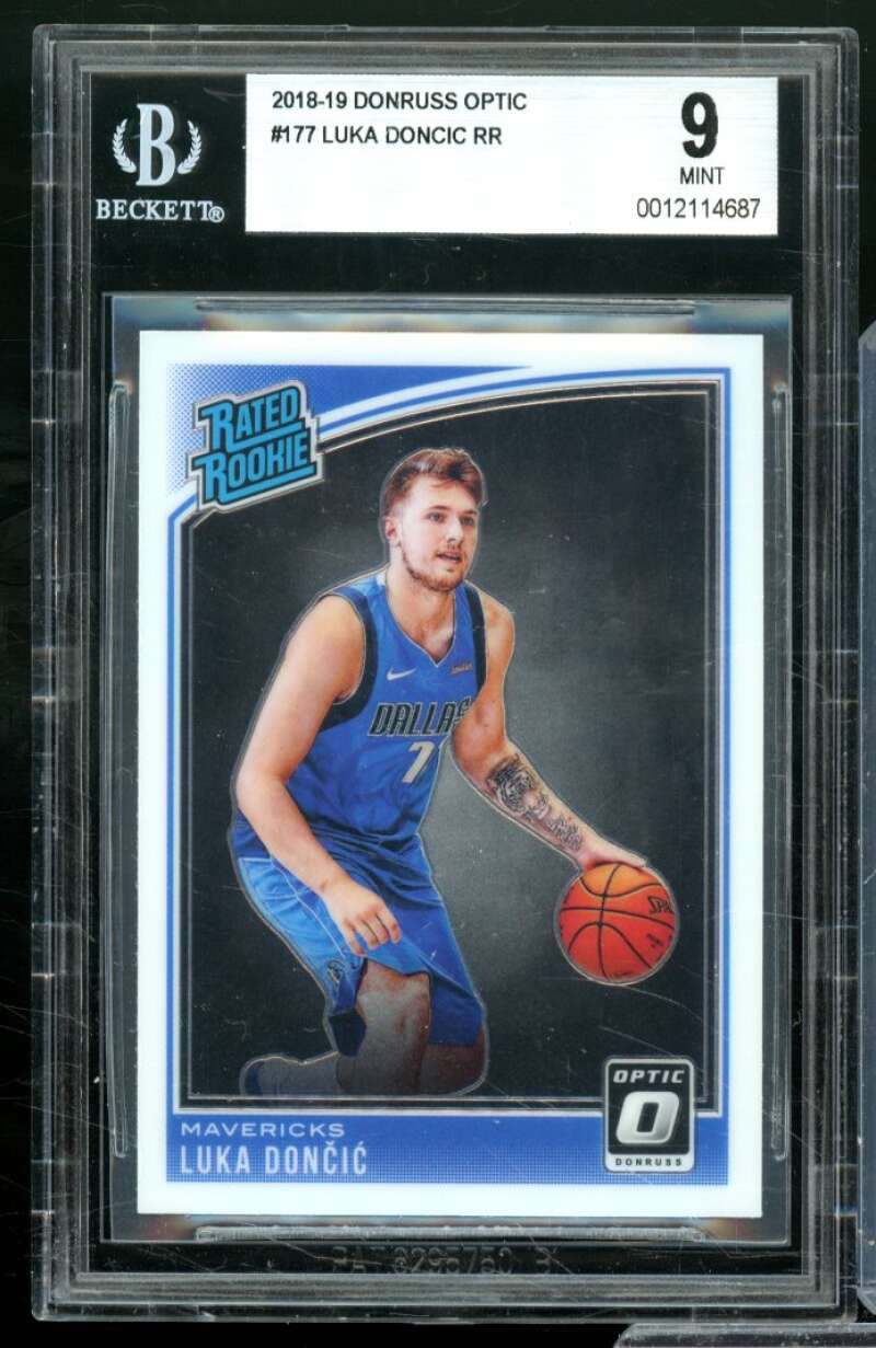 Luka Doncic Rookie Card 2018-19 Donruss Optic #177 BGS 9 Image 1