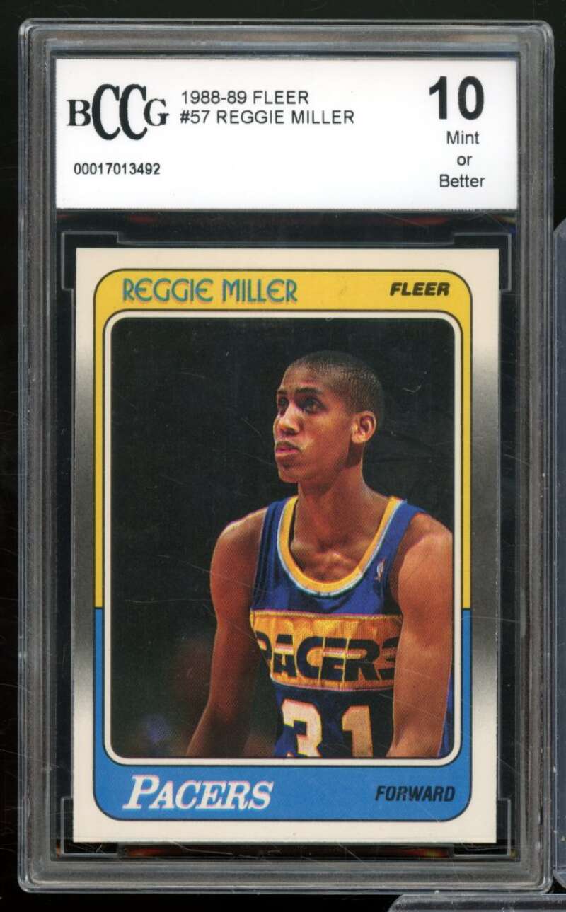 1988-89 Fleer #57 Reggie Miller Rookie Card BGS BCCG 10 Mint+ Image 1