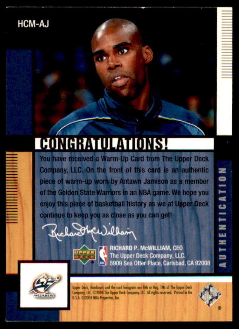 Antawn Jamison Card 2004-05 Upper Deck Hardcourt Materials Combo #AJ  Image 2