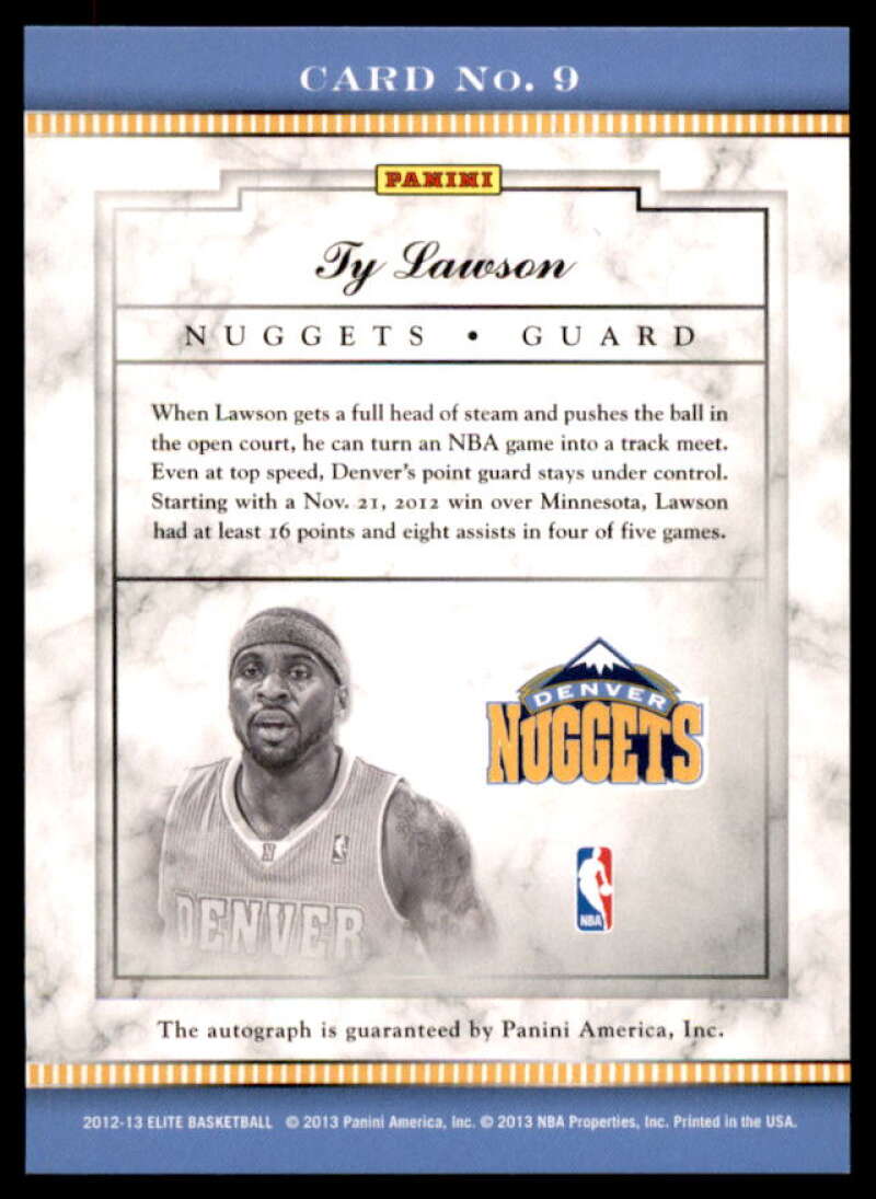 Ty Lawson Card 2012-13 Elite Signatures #9  Image 2