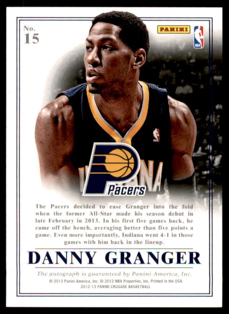 Danny Granger Card 2012-13 Panini Crusade Majestic Signatures #15  Image 2