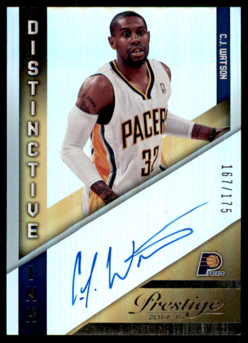 C.J. Watson Card 2014-15 Prestige Premium Distinctive Ink #36  Image 1