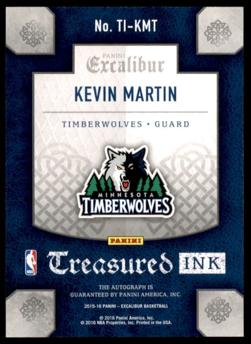 Kevin Martin Card 2015-16 Panini Excalibur Treasured Ink #23  Image 2