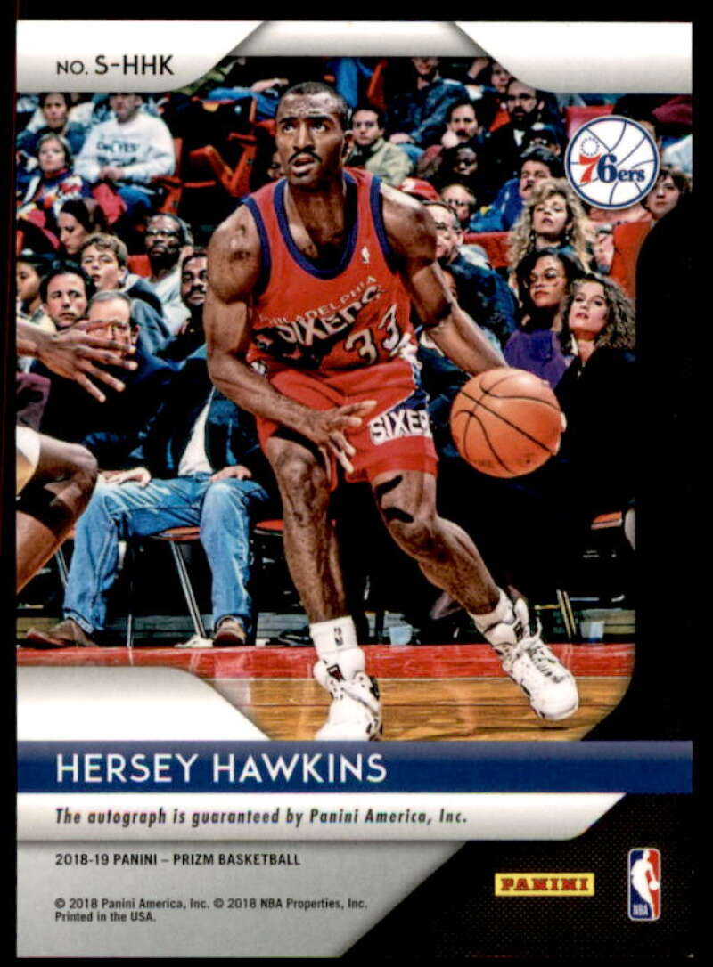 Hersey Hawkins Card 2018-19 Panini Prizm Signatures #31  Image 2