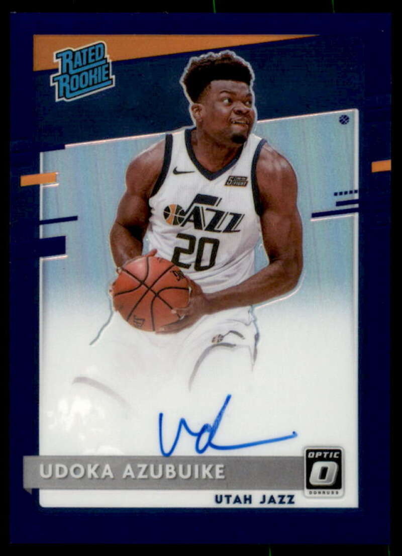 Udoka Azubuike Rookie 2020-21 Donruss Optic Rated Rookies Signatures Purple #177  Image 1