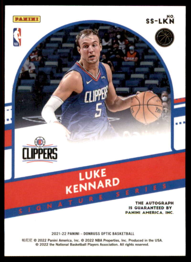 Luke Kennard Card 2021-22 Donruss Optic Signature Series #50  Image 2