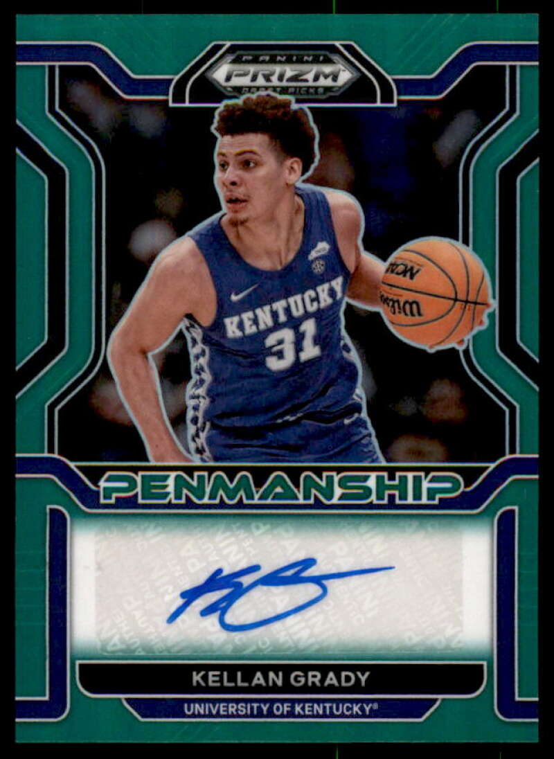 Kellan Grady 2022 Panini Prizm Draft Picks College Penmanship Prizms Green #31  Image 1