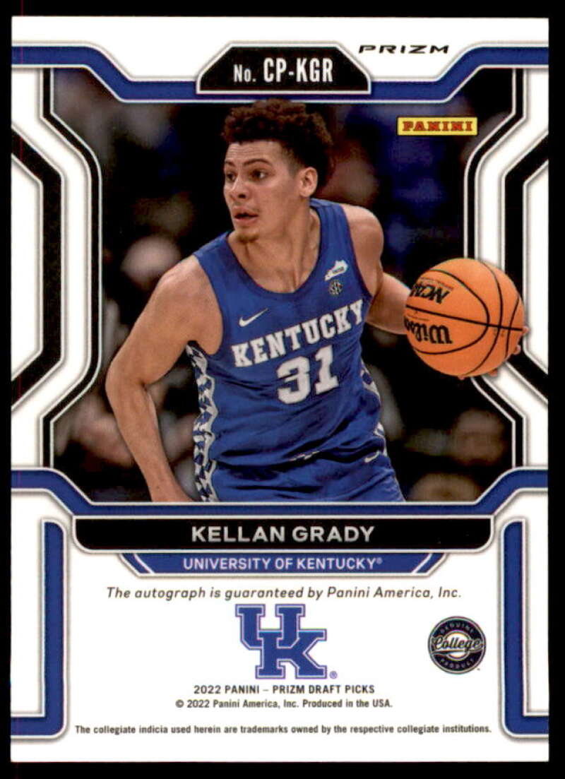 Kellan Grady 2022 Panini Prizm Draft Picks College Penmanship Prizms Green #31  Image 2