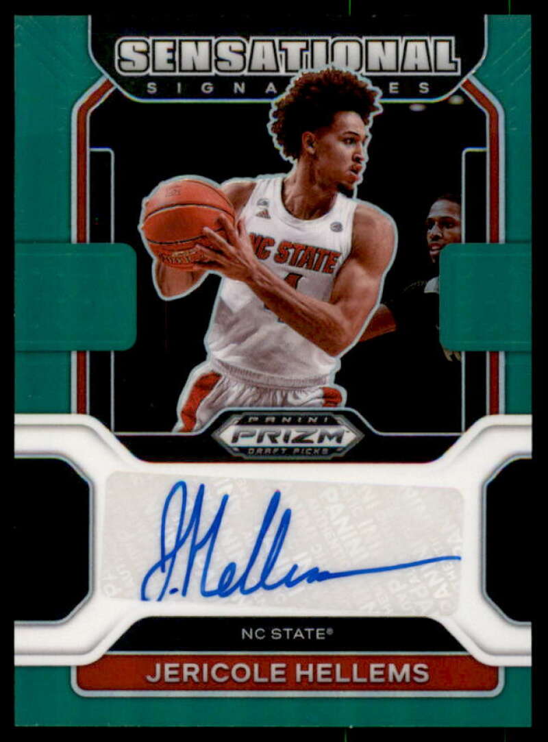 Jericole Hellems 2022 Prizm Draft Picks Sensational Signatures Prizms Green #35  Image 1