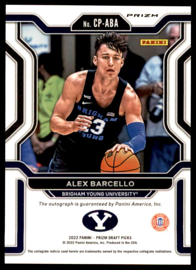 Alex Barcello 2022 Panini Prizm Draft Picks College Penmanship Prizms Silver #12  Image 2