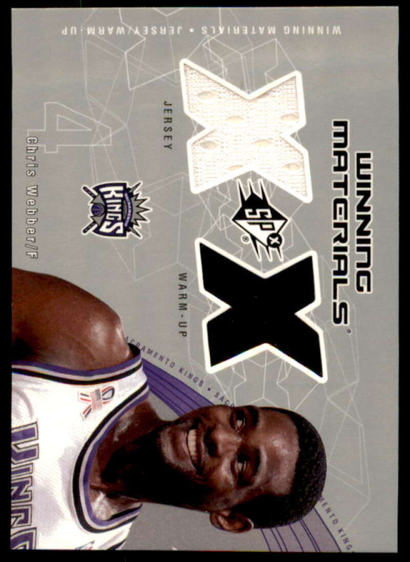 Chris Webber JSY/WU Card 2002-03 SPx Winning Materials #CWW  Image 1