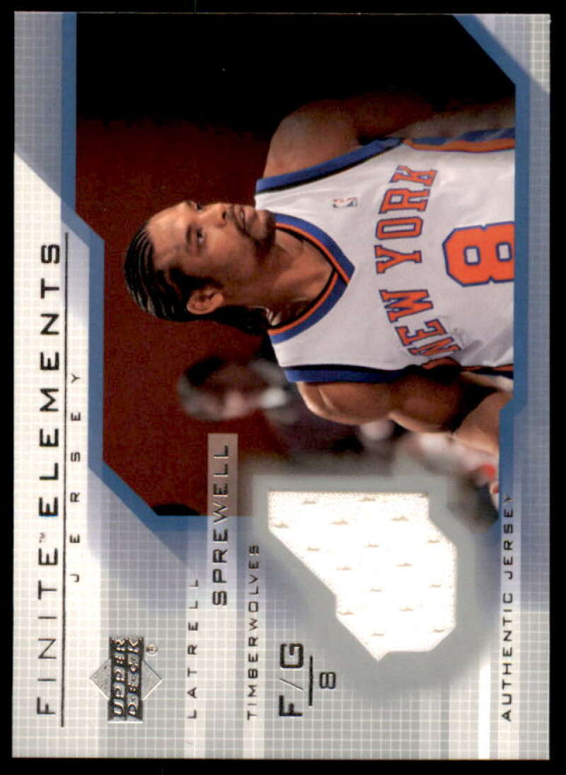 Latrell Sprewell Card 2003-04 Upper Deck Finite Elements Jerseys #FJ3  Image 1