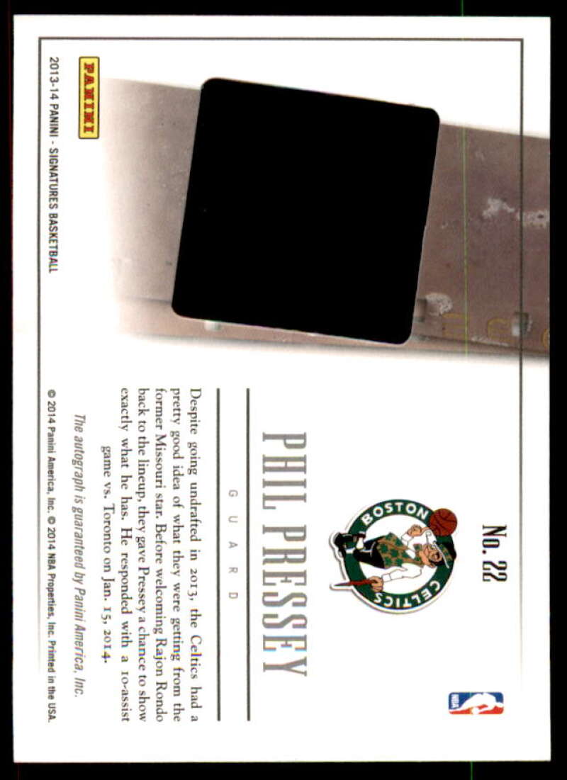 Phil Pressey Card 2013-14 Panini Signatures Film Rookie Autographs #22  Image 2