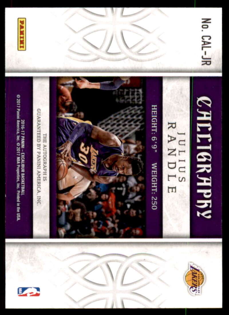 Julius Randle Card 2016-17 Panini Excalibur Calligraphy Autographs #CALJR  Image 2