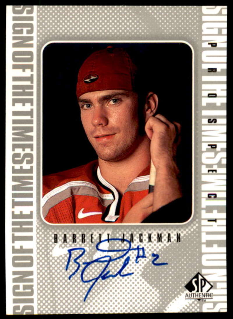 Barret Jackman Card 1998-99 SP Authentic Sign of the Times #BJ  Image 1