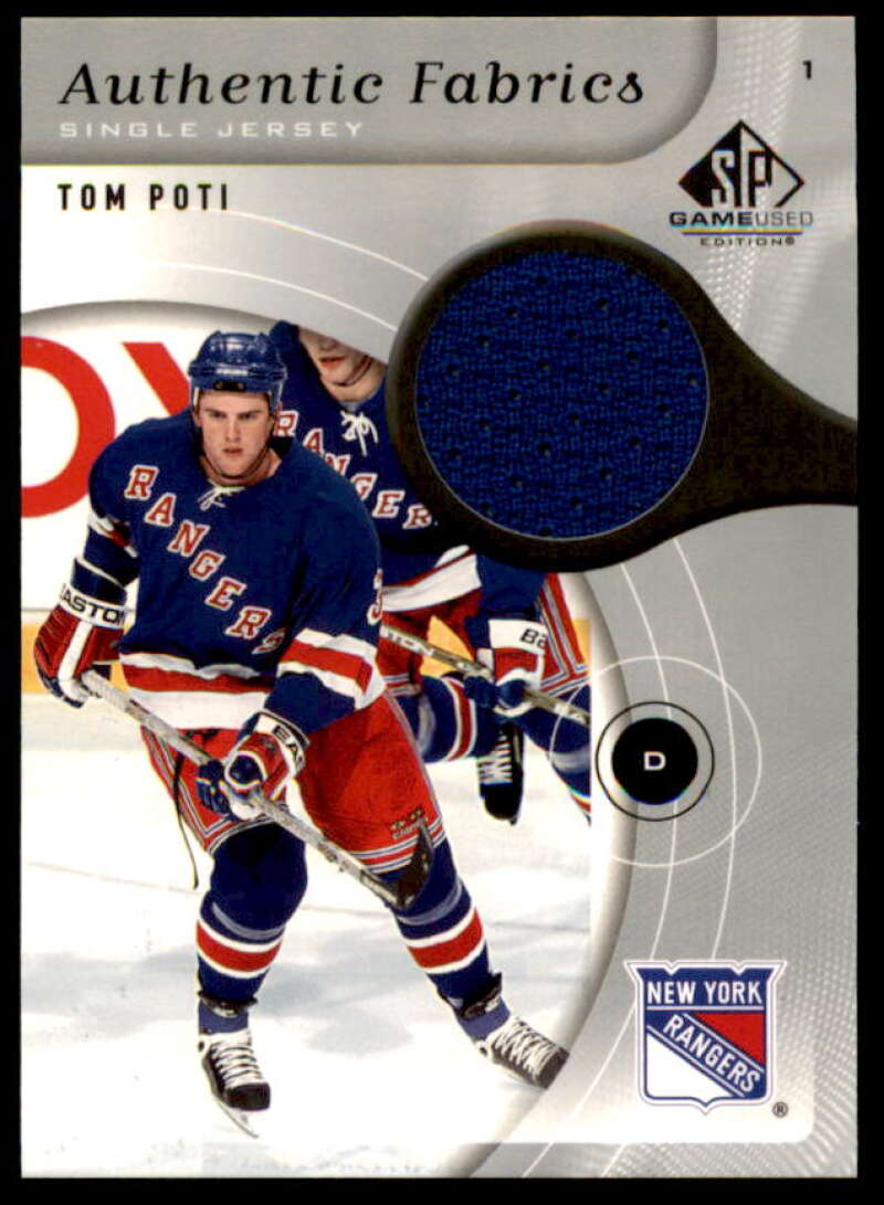 Tom Poti Card 2005-06 SP Game Used Authentic Fabrics #AFTP  Image 1