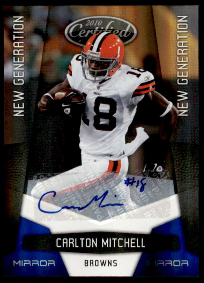 Carlton Mitchell Rookie Card 2010 Certified Mirror Blue Signatures #186  Image 1