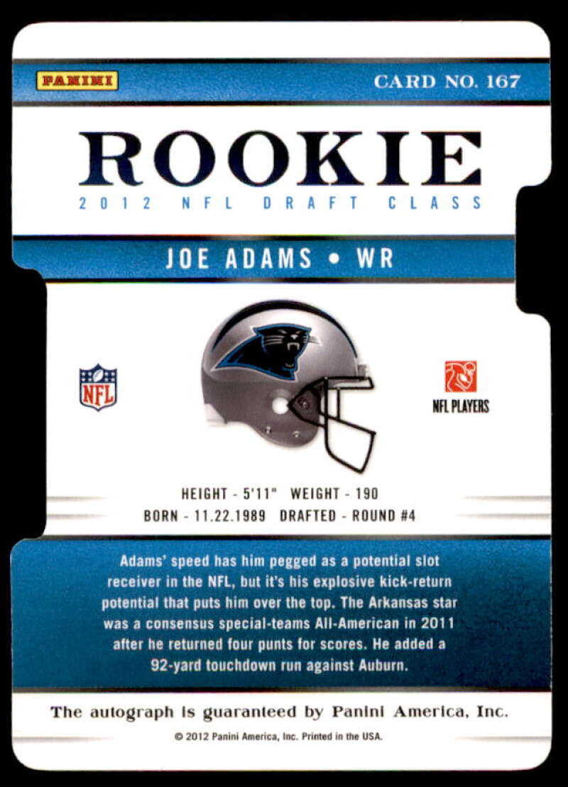 Joe Adams Rookie Card 2012 Elite Aspirations Autographs #167  Image 2