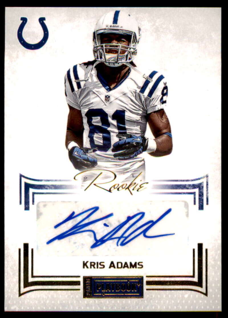 Kris Adams AU Rookie Card 2012 Panini Playbook Gold #133  Image 1