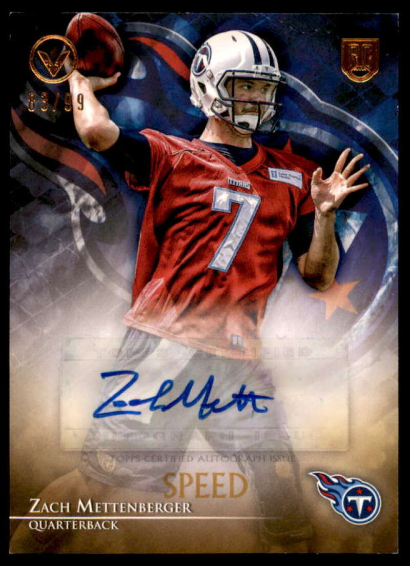 Zach Mettenberger Rookie Card 2014 Topps Valor Autographs Speed #VAZM  Image 1