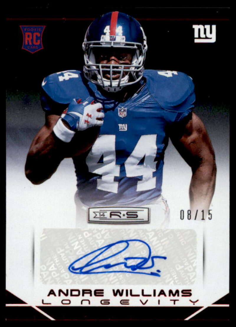 Andre Williams/15 Card 2014 Rookies Stars Rookie Autographs Longevity Ruby #106  Image 1