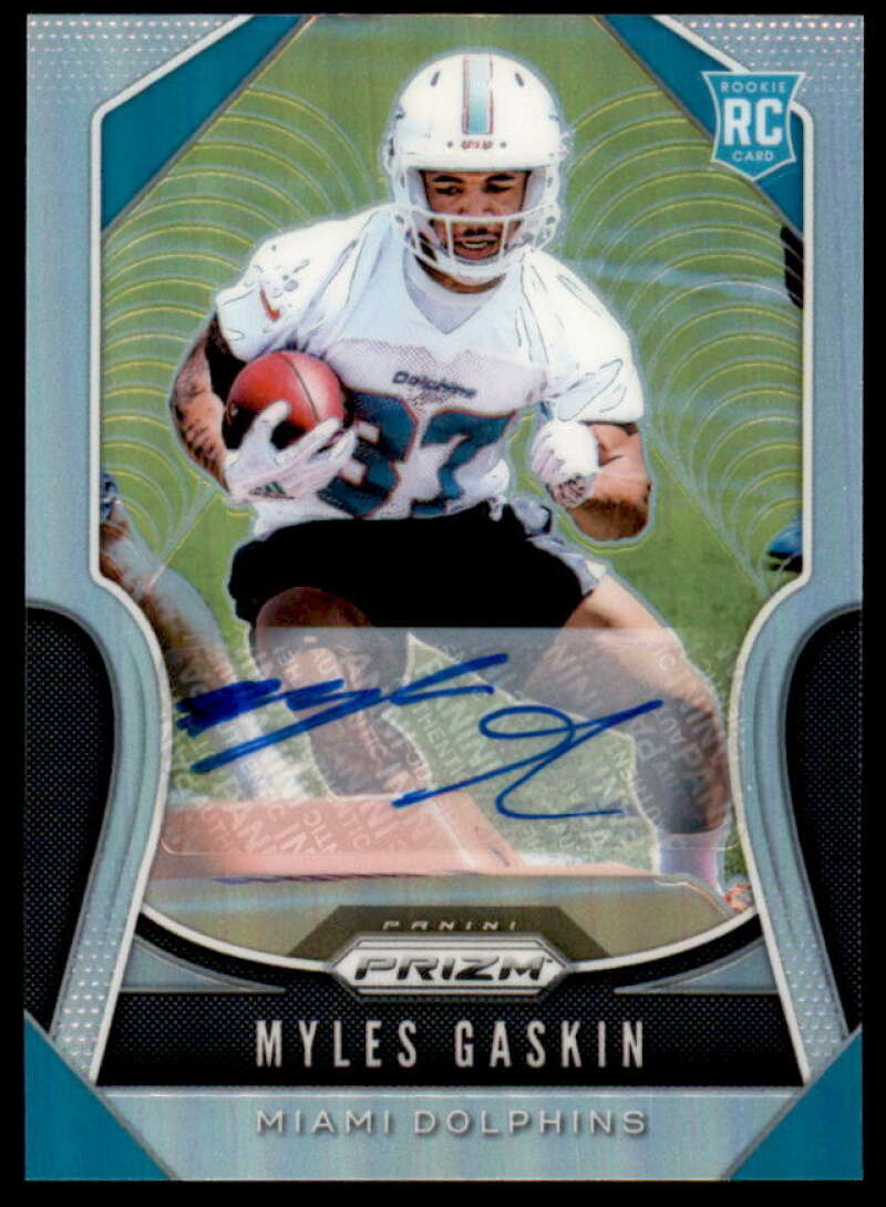 Myles Gaskin Rookie Card 2019 Panini Prizm Rookie Autographs #334  Image 1