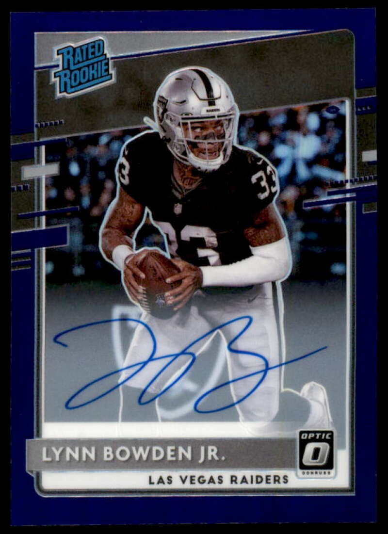 Lynn Bowden Jr. Rookie 2020 Donruss Optic Rated Rookies Autographs Purple #182  Image 1