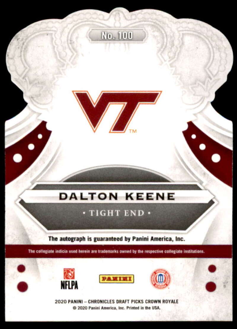 Dalton Keene Rookie Card 2020 Crown Royale Draft Picks Signatures Holo #100  Image 2