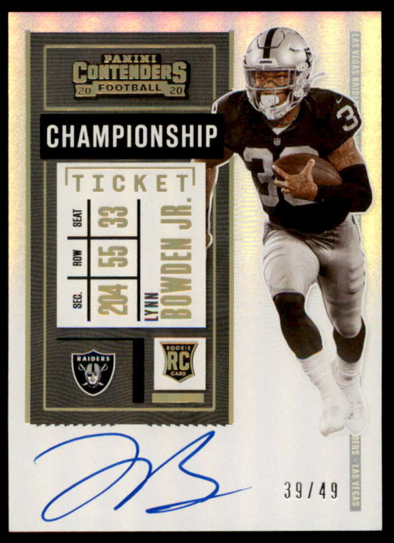 Lynn Bowden Jr. AU Rookie Card 2020 Panini Contenders Championship Ticket #129A  Image 1