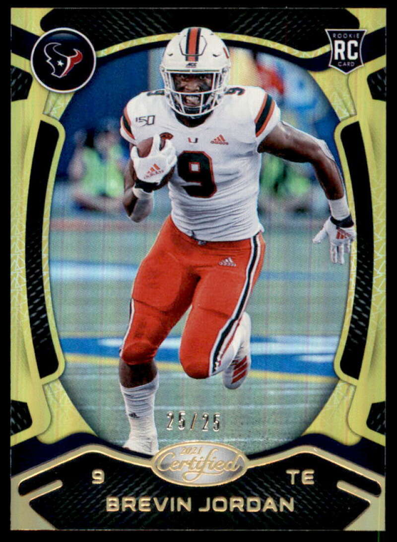 Brevin Jordan Rookie Card 2021 Certified Mirror Gold #177  Image 1