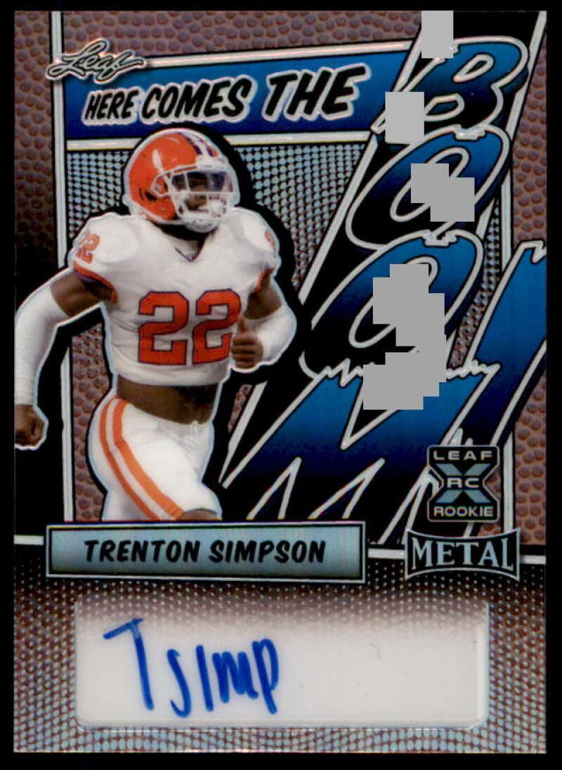 Trenton Simpson 2023 Leaf Metal Here Comes the Boom Prismatic Pig Skin #HCBTS1  Image 1