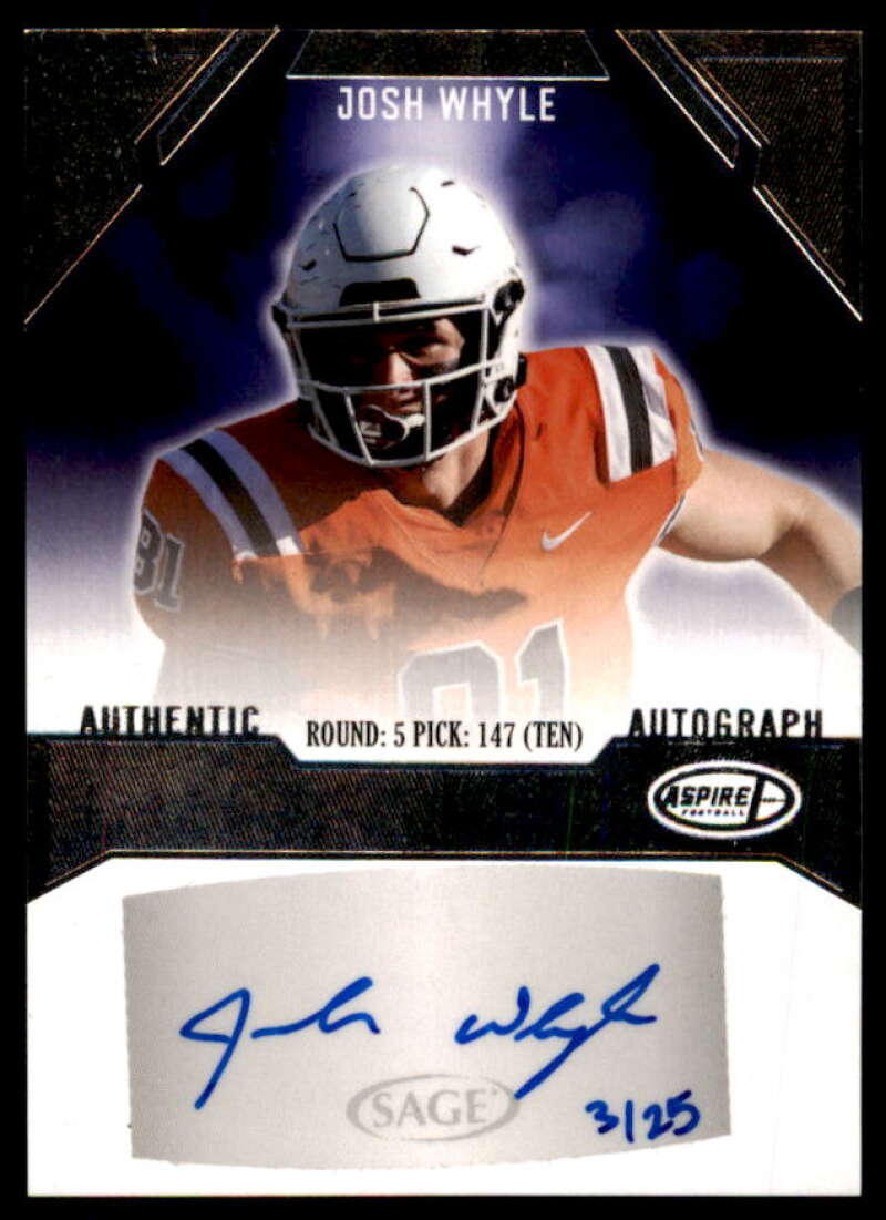 Josh Whyle Rookie Card 2023 SAGE Aspire Autographs Silver #ASPJW3  Image 1