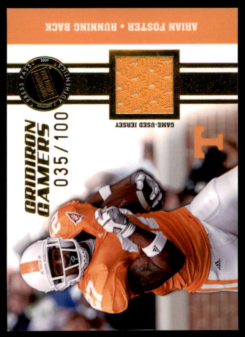 Arian Foster Card 2009 Press Pass Gridiron Gamers Jerseys Gold #GGAF  Image 1