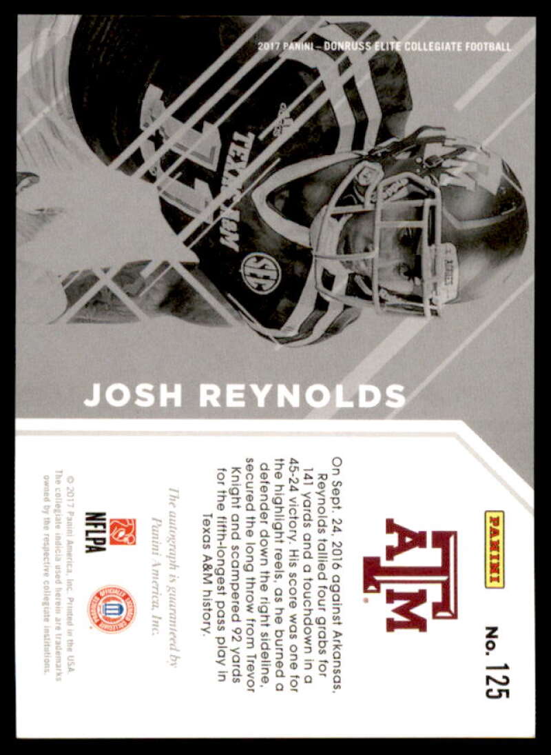 Josh Reynolds Rookie Card 2017 Elite Draft Picks Draft Picks Autographs #125  Image 2