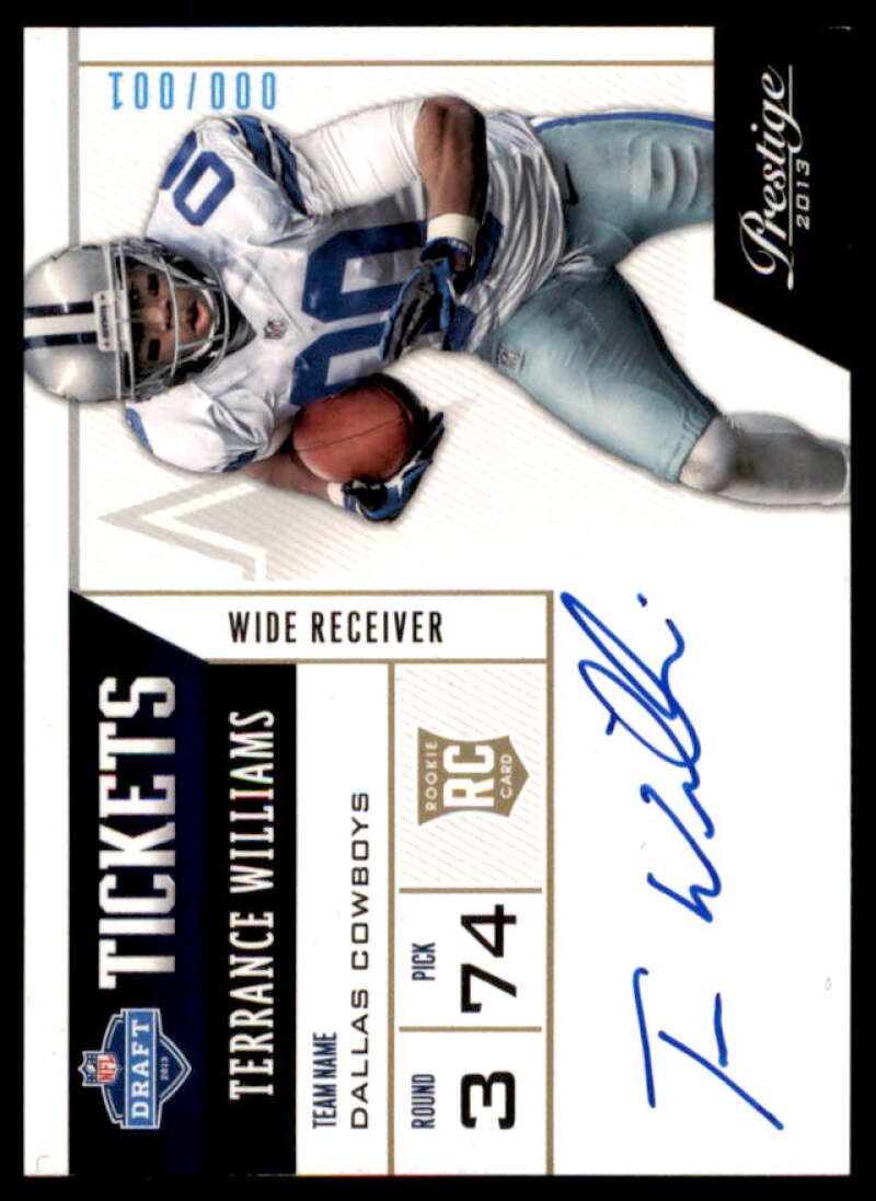 Terrance Williams Rookie Card 2013 Prestige NFL Draft Tickets Autographs #13  Image 1