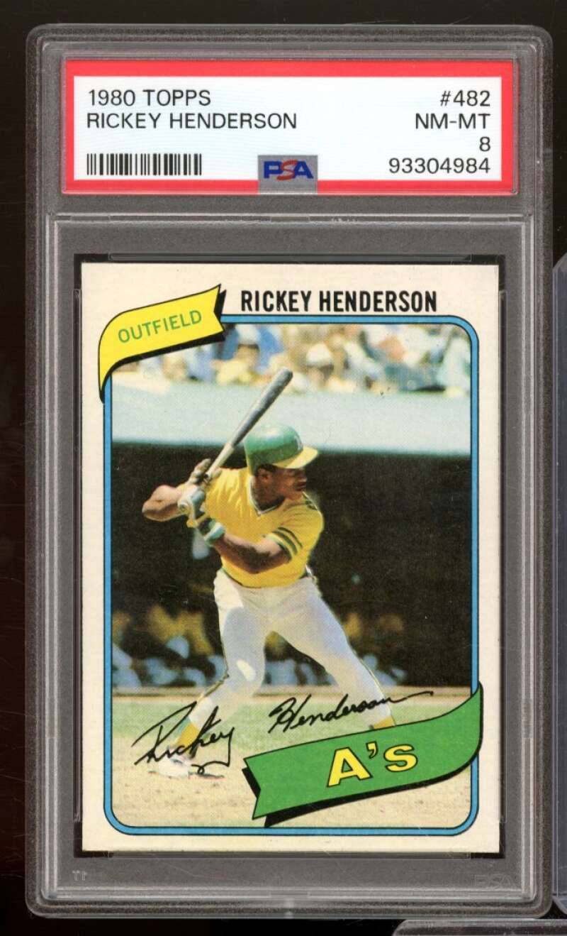 Rickey Henderson Rookie Card 1980 Topps #482 PSA 8 Image 1