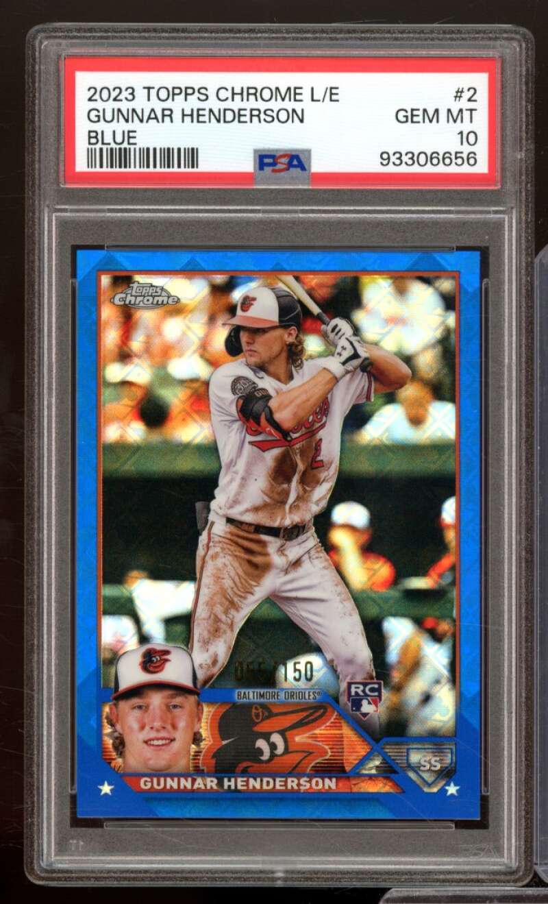 Gunnar Henderson Rookie Card 2023 Topps Chrome L/E #2 PSA 10 Image 1