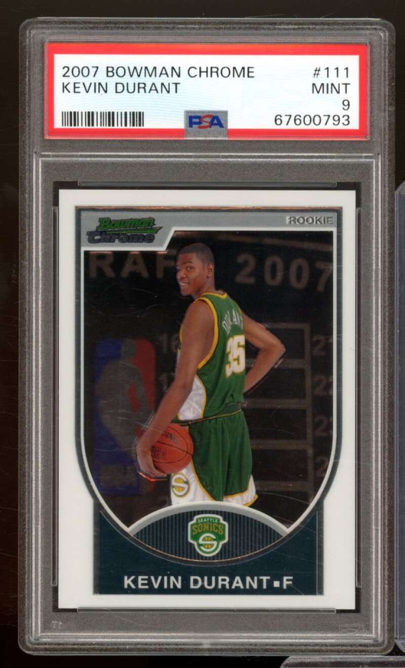 Kevin Durant Rookie Card 2007-08 Bowman Chrome #111 PSA 9 Image 1