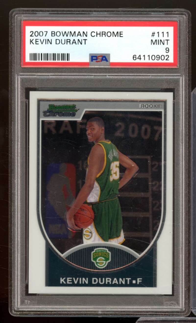 Kevin Durant Rookie Card 2007-08 Bowman Chrome #111 PSA 9 Image 1