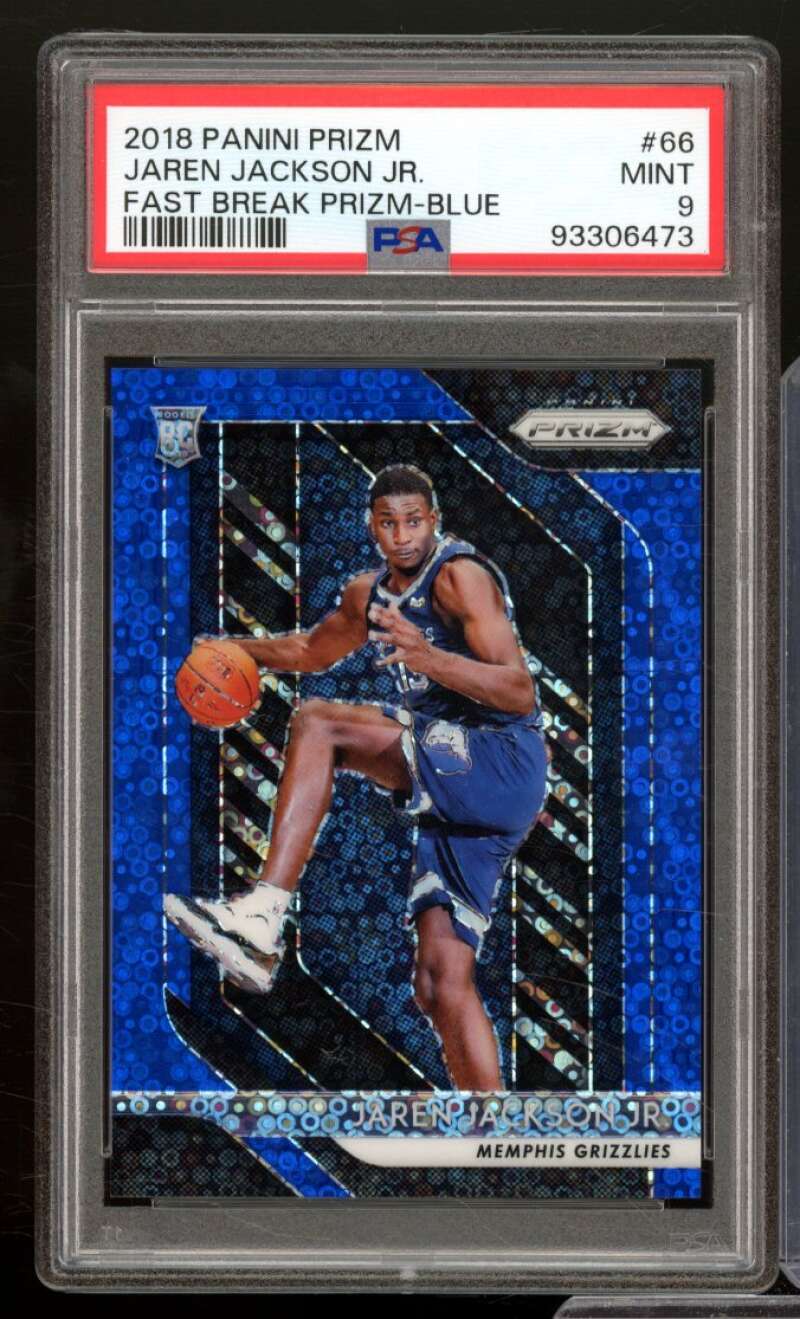 Jaren Jackson Rookie Card 2018-19 Panini Prizm Fast Break Prizm Blue #66 PSA 9 Image 1