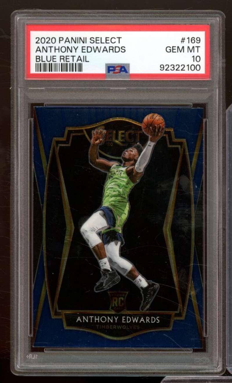 Anthony Edwards Rookie Card 2020-21 Panini Select Blue Retail #169 PSA 10 Image 1