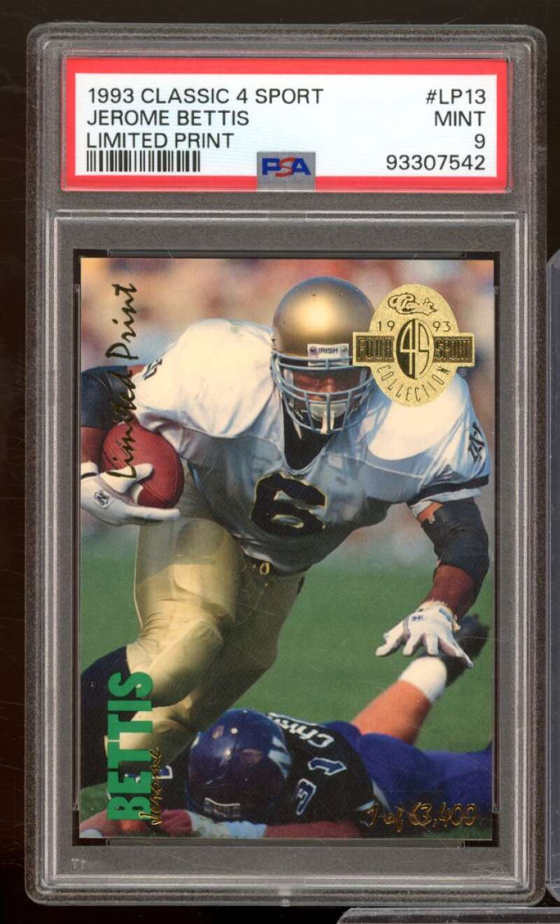 Jerome Bettis Rookie Card 1993 Classic 4 Sport Limited Print #LP13 PSA 9 Image 1