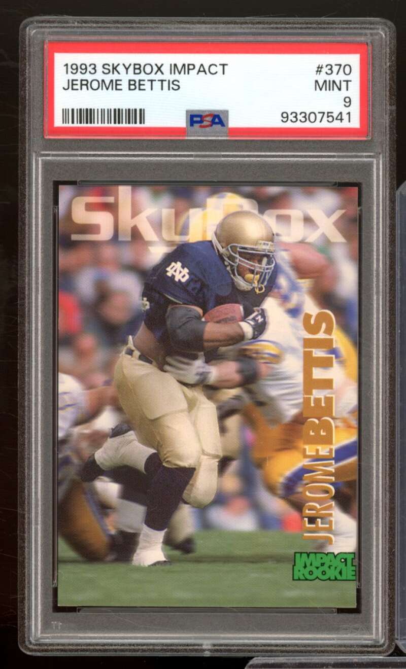 Jerome Bettis Rookie Card 1993 Skybox Impact #370 PSA 9 Image 1