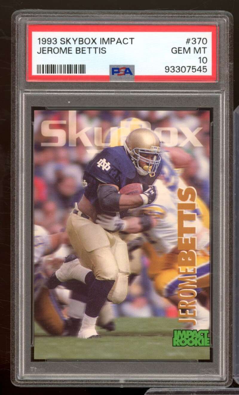 Jerome Bettis Rookie Card 1993 Skybox Impact #370 PSA 10 Image 1