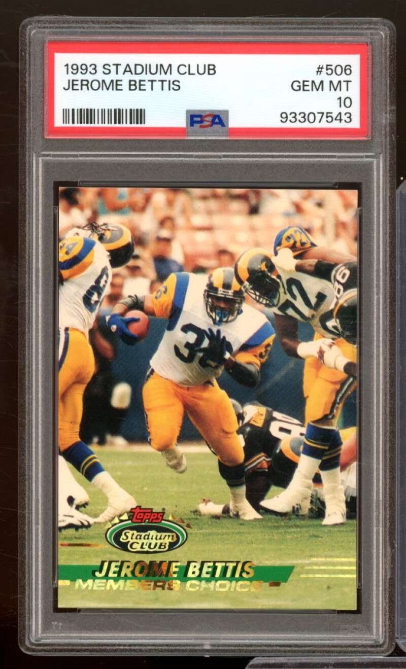 Jerome Bettis Rookie Card 1993 Stadium Club #506 PSA 10 Image 1